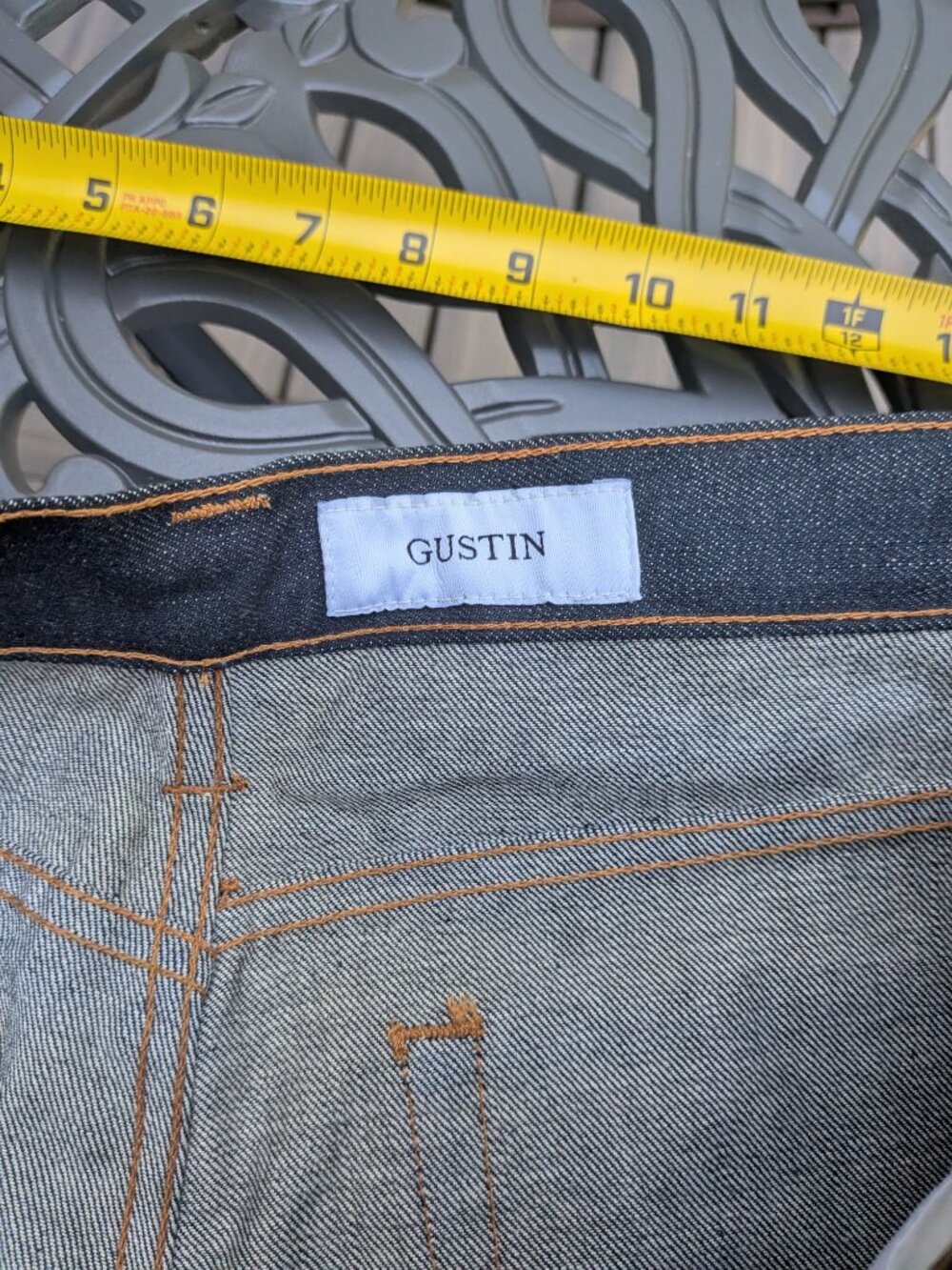 Gustin Selvedge Denim Jeans Men's Size 34 Slim, Inseam 34.25 Inches. - Picture 6 of 13